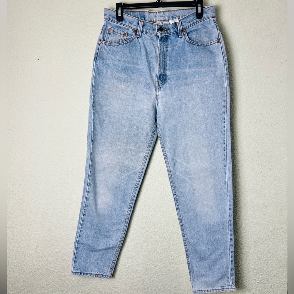 Vintage Levis 521 Jeans: 90s High Waisted Tapered Fit, Made In USA